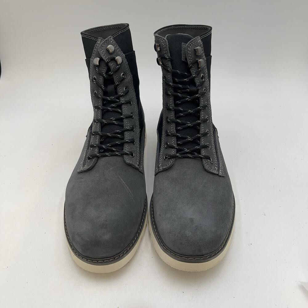 Territory Boots Mens Gray Leather Ankle Combat Winter Lined Casual Size 11.5
